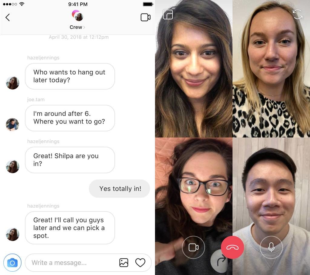Instagram Video Chat Example