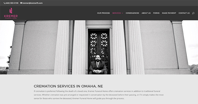 Kremer Funeral Home website Kremer Funeral Home website screenshot