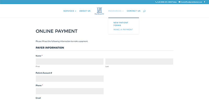 Pratt Dental website Pratt Dental website screenshot