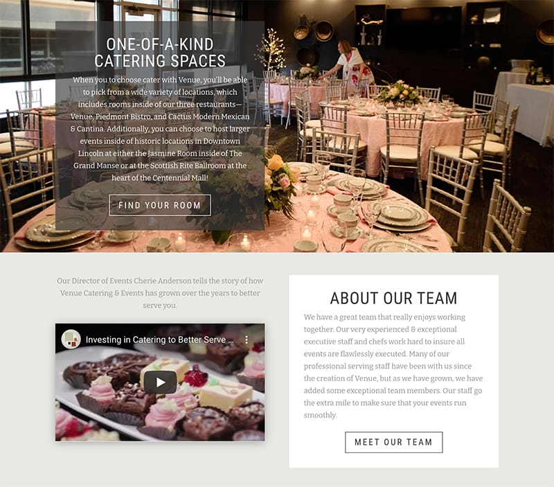 Venue Restaurant & Catering website Venue Restaurant & Catering website screenshot